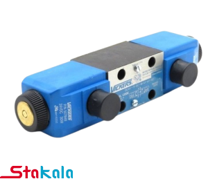 شیر هیدرولیک برقی کنترل جریان 4/3 دو بوبین(سایز ۱/۴) NG6 Cetop3 سری DG4V-02 برند Vickers