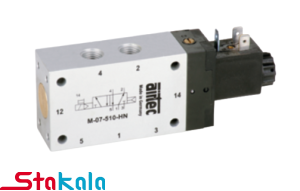 شیر برقی پنوماتیک 1/4 اینچ AIRTAC سری M – مدل‌های 3/2 و 5/2 (تک بوبین)